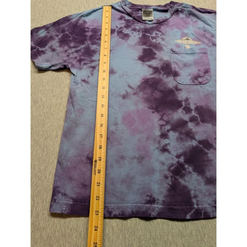 Ripndip Mushroom Cat Graphic Pocket T-shirt Men Small Purple Blue Tie Dye - Picture 6 of 8